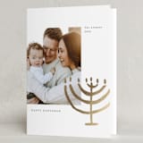 "golden menorah" - Hanukkah Cards in Gilded by Sumak Studio - Folded Card