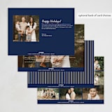 "Handwritten Hanukkah" - Hanukkah Cards in Navy by Annie Shapiro - Back of Card Options