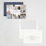 "Handwritten Hanukkah" - Hanukkah Cards in Navy by Annie Shapiro - Assembled