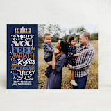 "Candle Warmth" - Hanukkah Cards in Navy by Laura Bolter - Front