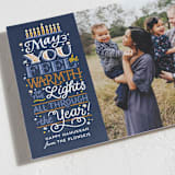 "Candle Warmth" - Hanukkah Cards in Navy by Laura Bolter - Detail