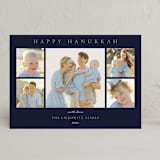 "Multiple Hanukkah Wishes" - Hanukkah Cards in Navy by Oma N. Ramkhelawan - Front