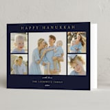 "Multiple Hanukkah Wishes" - Hanukkah Cards in Navy by Oma N. Ramkhelawan - Folded Card