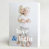 "Love & Light Type" - Hanukkah Cards in Denim by Kerry Doyle - Folded Card