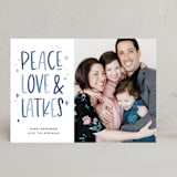 "Peace, Love & Latkes" - Hanukkah Cards in Frost by Laura Bercovich - Front