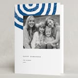 "Hanukkah Menorah" - Hanukkah Cards in Cobalt by Sumak Studio - Folded Card