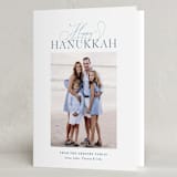 "Hanukkah Greetings" - Hanukkah Cards in Glacier by Megan Davis - Folded Card