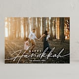 "Timeless Script" - Hanukkah Cards in Snow by Katy Shen - Front