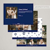"Timeless Script" - Hanukkah Cards in Snow by Katy Shen - Back of Card Options