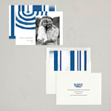 "Hanukkah Menorah" - Hanukkah Cards in Cobalt by Sumak Studio - Assembled