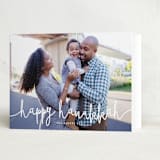 "Playful Script" - Hanukkah Cards in Cotton by Melanie Severin - Folded Card