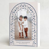 "Talavera" - Hanukkah Cards in Navy by Meagan Christensen - Folded Card