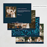 "Sending holiday happiness" - Hanukkah Cards in Navy by Jackie Crawford - Back of Card Options