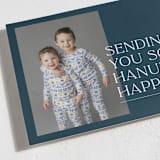 "Sending holiday happiness" - Hanukkah Cards in Navy by Jackie Crawford - Detail