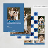 "Mod Star" - Hanukkah Cards in Cerulean by Morgan Kendall - Back of Card Options