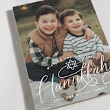 "hanukkah hand lettering" - Hanukkah Cards in Snow by Becky Nimoy - Detail