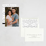 "geometric menorah" - Hanukkah Cards in Snow by Becky Nimoy - Assembled