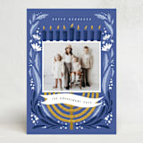 "Season of Miracles" - Hanukkah Cards in Winter Sky by Grae - Front