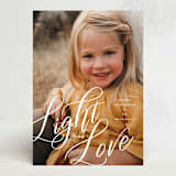 "Light & Love" - Hanukkah Cards in Snow by Ashley Rosenbaum - Front