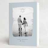 "Brushed Star" - Hanukkah Cards in Bluebell by Erin Deegan - Folded Card