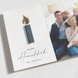 "Candlelight" - Hanukkah Cards in Champagne by Kate Ahn - Detail
