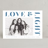 "Pretty Serif" - Hanukkah Cards in Dusty Navy by AK Graphics - Front
