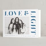 "Pretty Serif" - Hanukkah Cards in Dusty Navy by AK Graphics - Folded Card