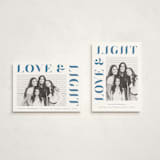 "Pretty Serif" - Hanukkah Cards in Dusty Navy by AK Graphics - Photo Orientation Options