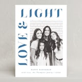 "Pretty Serif" - Hanukkah Cards in Dusty Navy by AK Graphics - Front