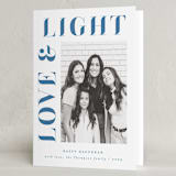 "Pretty Serif" - Hanukkah Cards in Dusty Navy by AK Graphics - Folded Card
