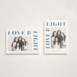 "Pretty Serif" - Hanukkah Cards in Dusty Navy by AK Graphics - Photo Orientation Options
