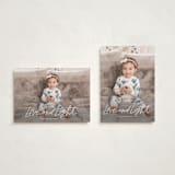 "Scripty Love and Light" - Hanukkah Cards in Ivory by Kristen Magee - Photo Orientation Options