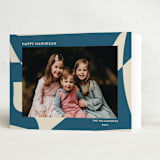 "Abstract in Blue" - Hanukkah Cards in Sky by Beth Vassalo - Folded Card