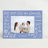 "Warmth Of The Lights" - Hanukkah Cards in Robin Blue by Abbigail Lim - Front
