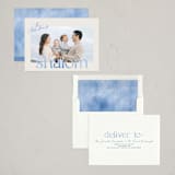 "Watercolor Shalom" - Hanukkah Cards in Sky by Vera Lim - Assembled