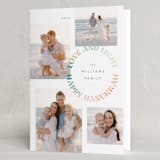 "Mod Light" - Hanukkah Cards in Linen by Robert and Stella - Folded Card