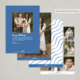 "Happy Border" - Hanukkah Cards in Cerulean by Tamara Hilje - Back of Card Options