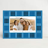"Geometric Border" - Hanukkah Cards in Cobalt by Morgan Kendall - Front