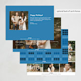 "Geometric Border" - Hanukkah Cards in Cobalt by Morgan Kendall - Back of Card Options