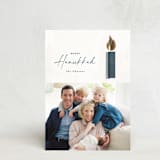 "Candlelight" - Hanukkah Cards in Champagne by Kate Ahn - Front