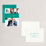 "Sparkling Wine" - Holiday Booklette Cards in Evergreen by Hooray Creative - Assembled