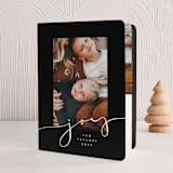 "Minimalist Joy" - Holiday Booklette Cards in Midnight by Erica Krystek - Front