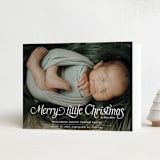 "Our Merry Little Christmas" - Holiday Birth Announcement Cards in Sugar by Jenna Holcomb - Folded Card