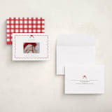 "lovely holiday" - Holiday Birth Announcement Cards in Crimson by Grae - Assembled