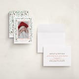 "Merry Little Christmas Greenery" - Holiday Birth Announcement Cards in Tangerine by Alethea and Ruth - Assembled