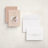 "first christmas monogram" - Holiday Birth Announcement Cards in Blush by Ellen Schlegelmilch - Assembled