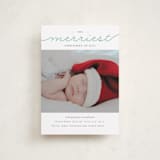 "The Merriest Christmas Of All" - Holiday Birth Announcement Cards in Deep Mint by Sara Hicks Malone - Front