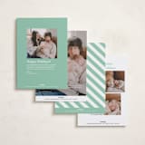 "The Merriest Christmas Of All" - Holiday Birth Announcement Cards in Deep Mint by Sara Hicks Malone - Back of Card Options