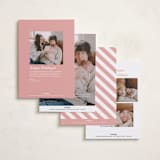 "The Merriest Christmas Of All" - Holiday Birth Announcement Cards in Bubblegum by Sara Hicks Malone - Back of Card Options
