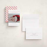 "The Merriest Christmas Of All" - Holiday Birth Announcement Cards in Bubblegum by Sara Hicks Malone - Assembled